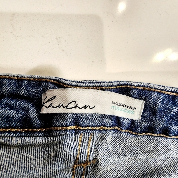KanCan Maurices Hi Rise Destroyed Stretch Light Wash Raw Ankle Crop Jeans 28 - Picture 11 of 13